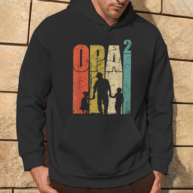 Grandpa Hoch 2 Doppelfach Opa Der Opa Mit 2 Grandchildren Hoodie Lebensstil