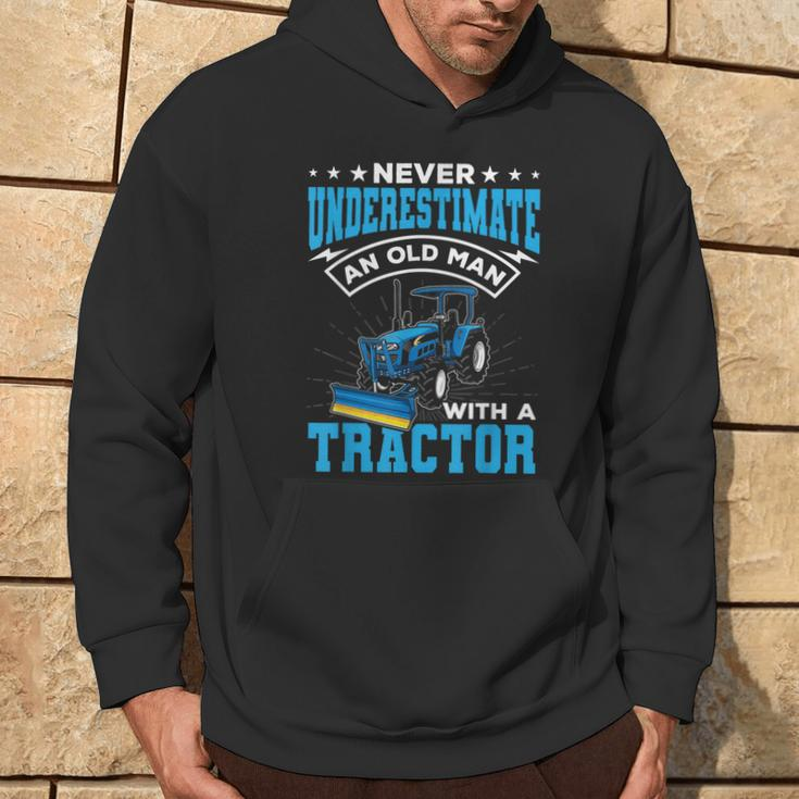 Grandpa Never Underestimate An Old Man With A Tractor Hoodie Lifestyle