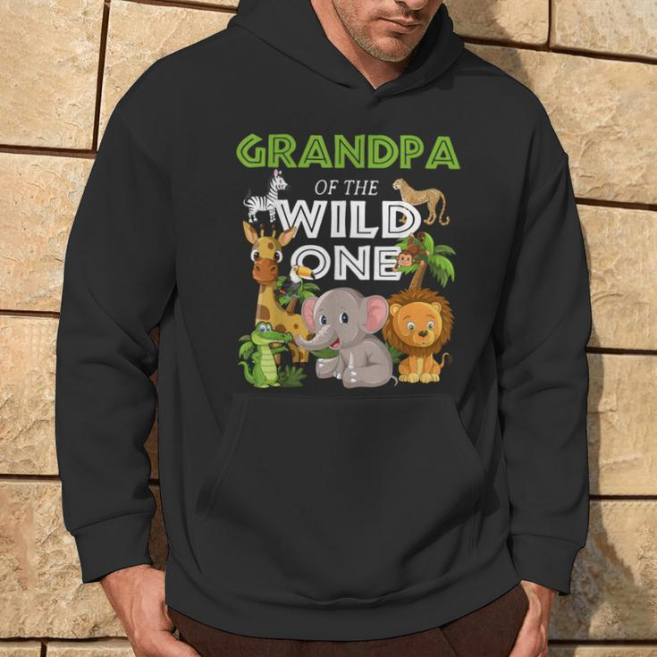Grandpa Of The Wild One Zoo Birthday Safari Jungle Animal Hoodie Lifestyle