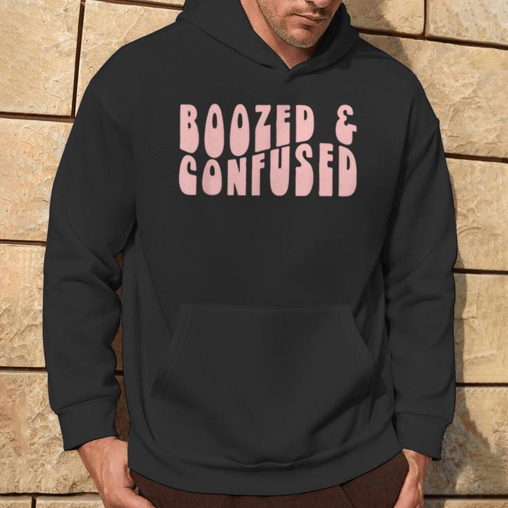 Groovy Bachelorette Bridal Bride Party Boozed And Confused Hoodie Lifestyle