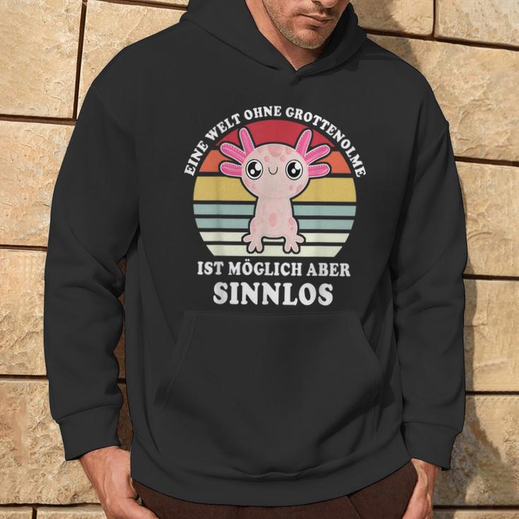 Grottenolme Schwanzlurch Naked Mull Axolotl Saying Grottenolm Hoodie Lebensstil