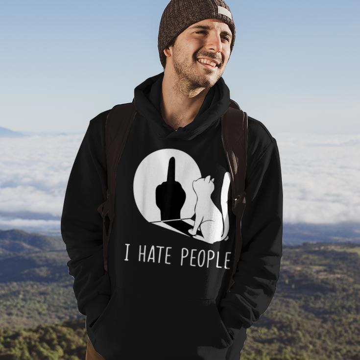 Grumpy Kitten Cats I Don't Like People Cat I Hate People Cat Hoodie Lifestyle