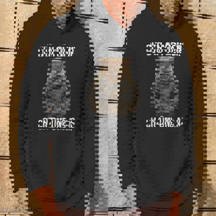 Guten Morgen Ganz Dünnes Eis- Morgenmuffel Cat Black Hoodie Lebensstil
