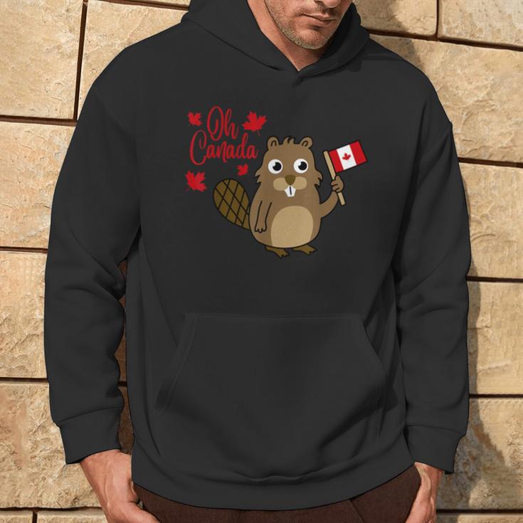 Happy Canada Day Canadian Groundhog Flag Hoodie Lifestyle