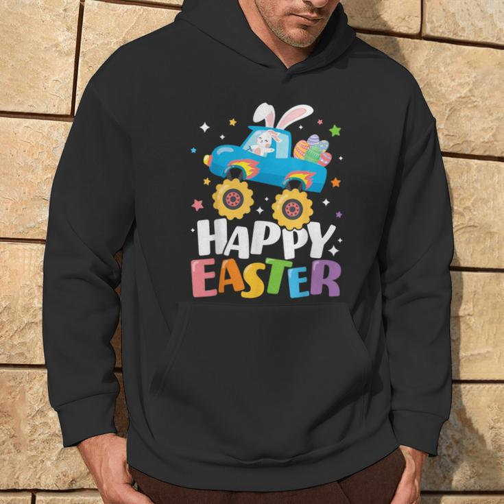 Happy Easter Monster Truck Bunny Easter Eggs Boys Toddler Hoodie Lifestyle