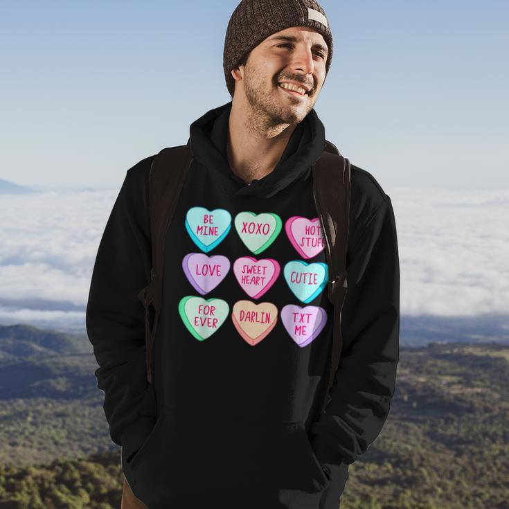 Happy Valentines Day Candy Conversation Hearts Cute Hoodie Lifestyle