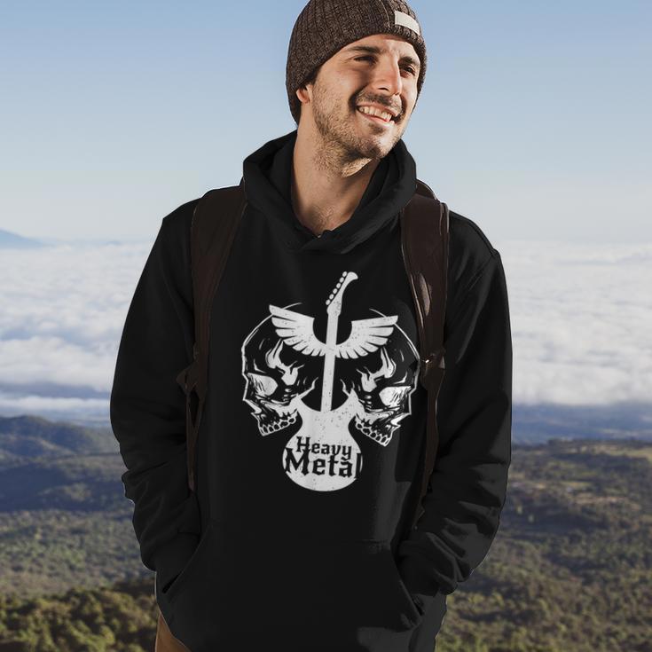 Heavy Metal Flying Guitars With Skulls Rock Hoodie Lifestyle