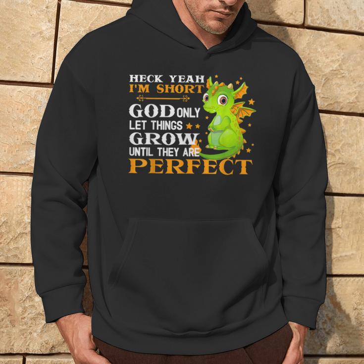 Heck Yeah I'm Short God Only Let Things Grow Cute Dragon Hoodie Lifestyle