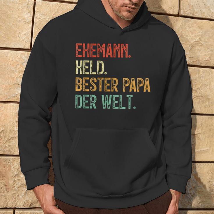 Held Bester Papa Mann Der Welt Held Bester Ehemann Kapuzenpullover Lebensstil