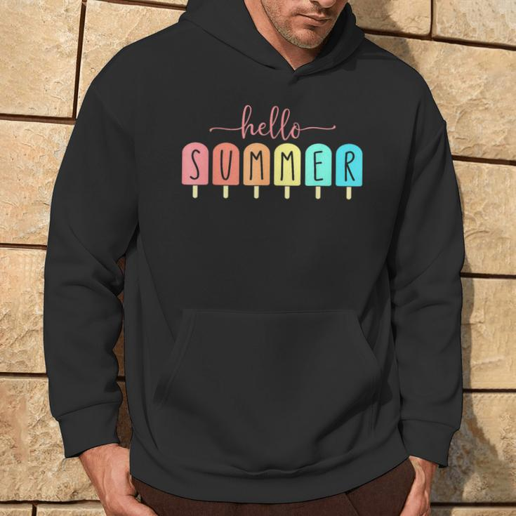Hello Summer Cool Colorful Popsicle Graphic Hoodie Lifestyle