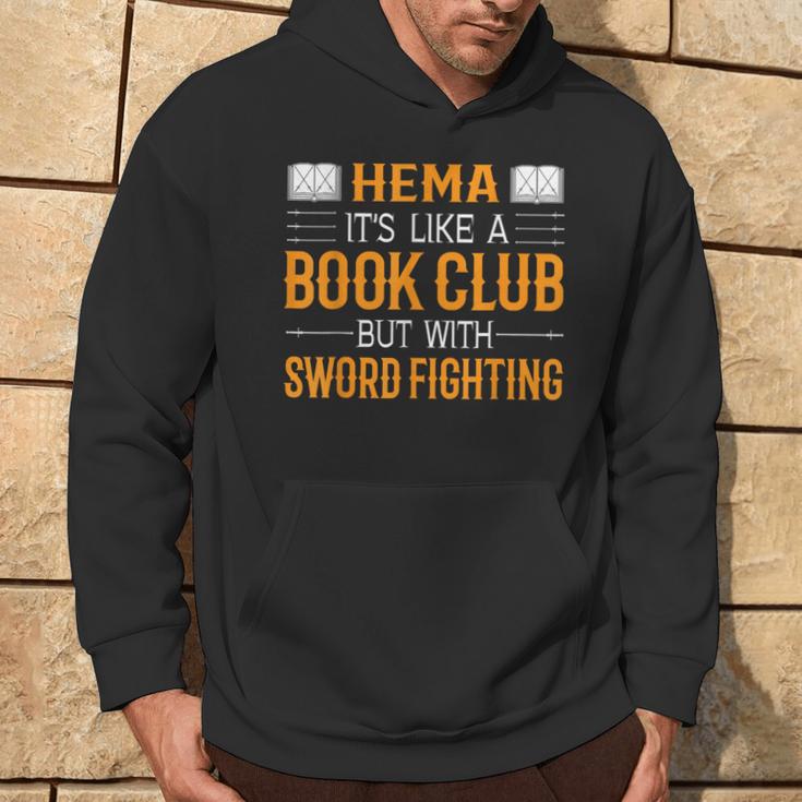 Hema Book Club With Sword Fighting Hoodie Lifestyle