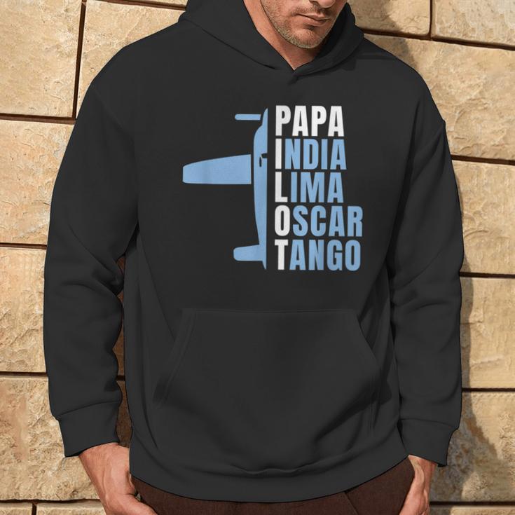 Herren Papa Pilot Phonetisches Alphabet Für Papa Pilotenater Flieger Kapuzenpullover Lebensstil