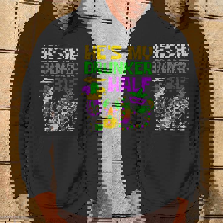 He's My Drunker Half Mardi Gras Matching Couple Boyfriend Hoodie Lifestyle