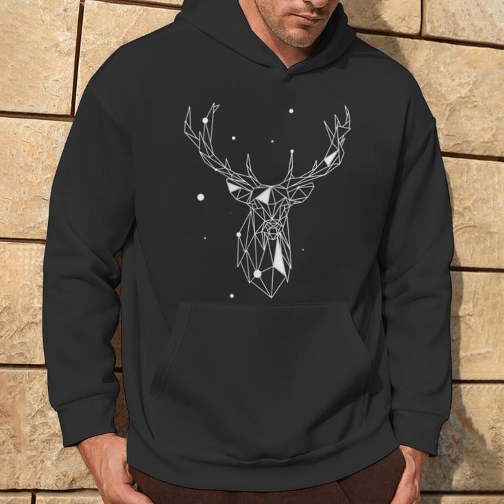 Hirsch Geometrisch Wildtier Black S Hoodie Lebensstil