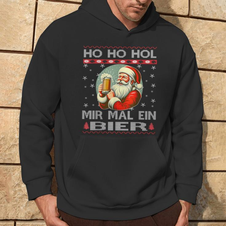 Ho Ho Hol Mir Mal Ein Bier Santa Christmas Black Hoodie Lebensstil
