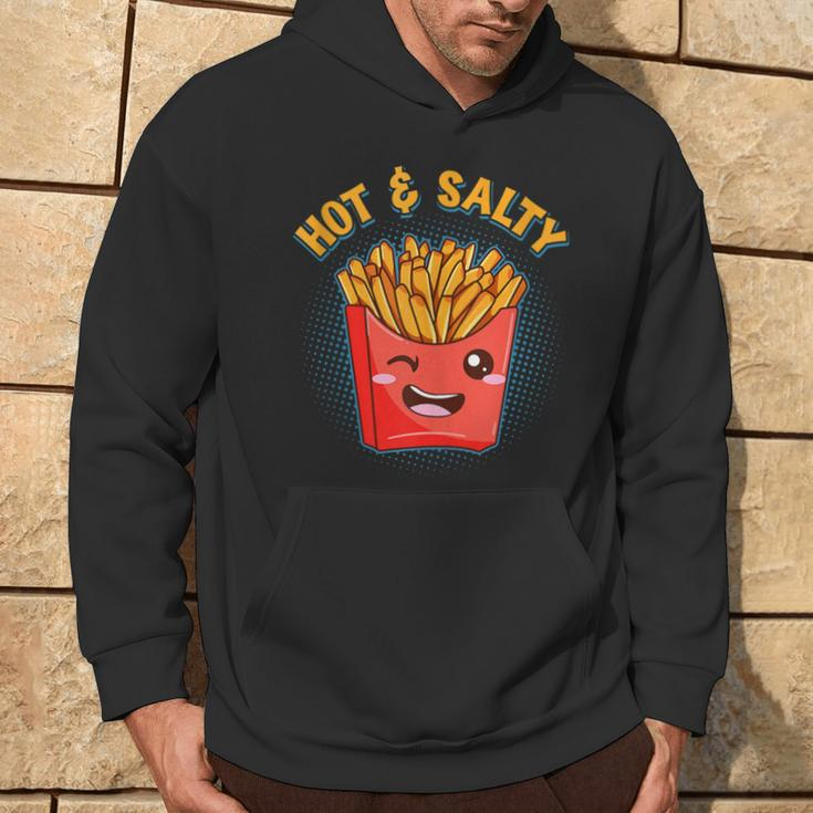 Hot & Salty Winking French Fries Flirtatious Lover Fast Food Hoodie Lifestyle