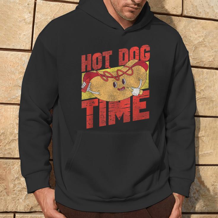 Hot Dog Adult Vintage Hot Dog Time Hoodie Lifestyle