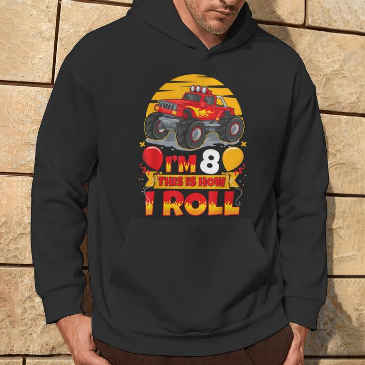 Hot Wheels Birthday I'm 8 This Is How I Roll Monster Truck Hoodie Lifestyle