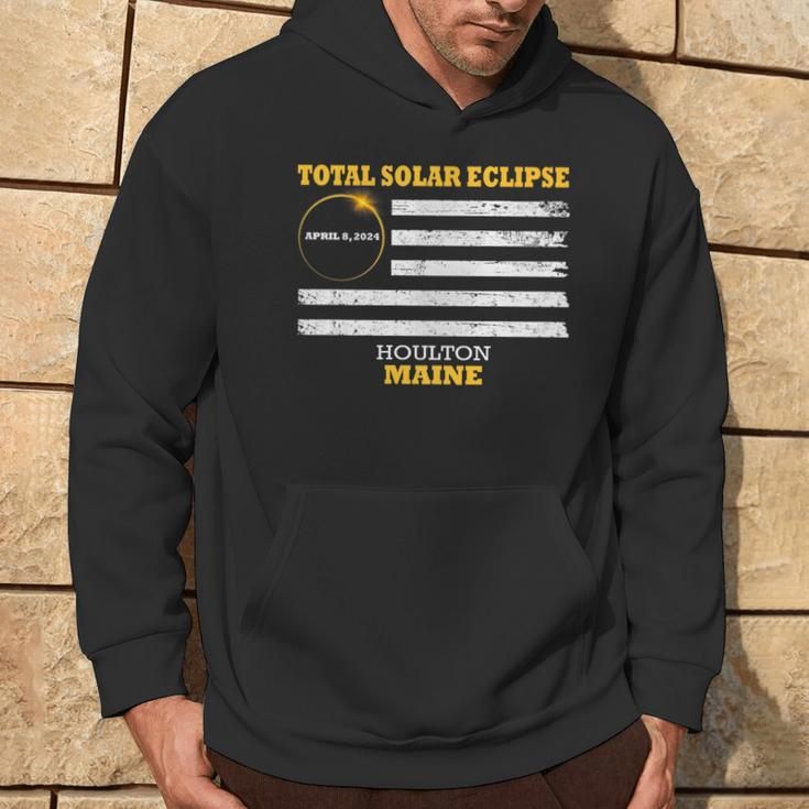 Houlton Maine Solar Eclipse 2024 Us Flag Hoodie Lifestyle