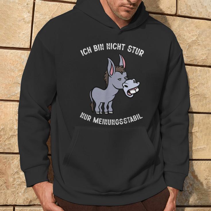 Ich Bin Nicht Stur Meinungsstabil Humour Slogan Men's Black Hoodie Lebensstil