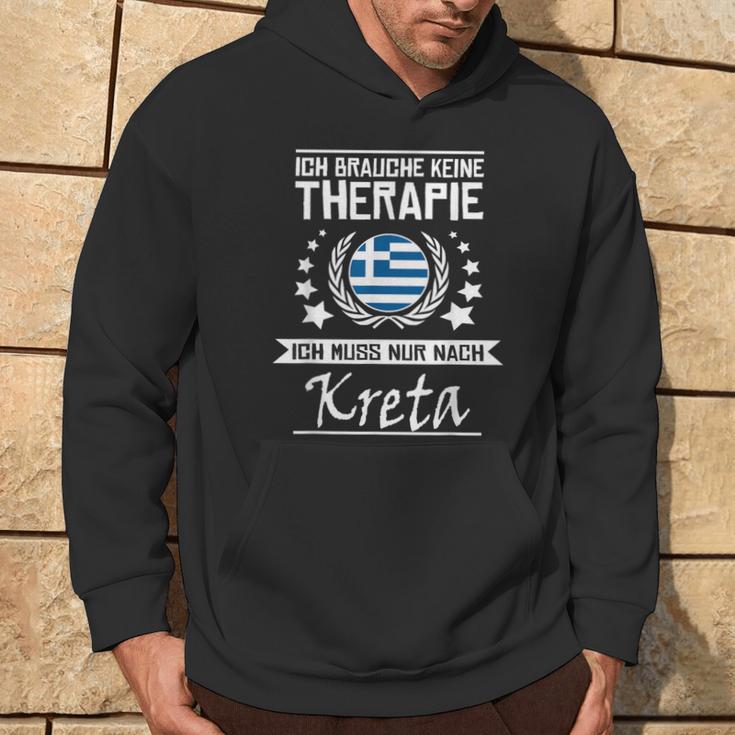 Ich Brauche Keine Therapie Ich Muss Nur Nach Kreta Kapuzenpullover Lebensstil