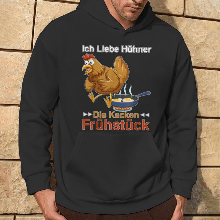 Ich Liebe Hühner Die Kacken Breakfast German Language Hoodie Lebensstil