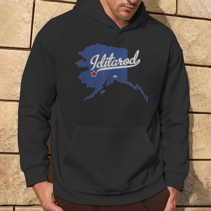 Iditarod Alaska Ak Map Hoodie Lifestyle