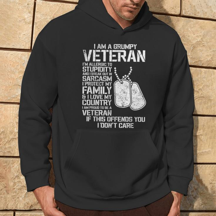 I'm A Grumpy Old Veteran Fathers Day Papa Veterans Day Hoodie Lifestyle