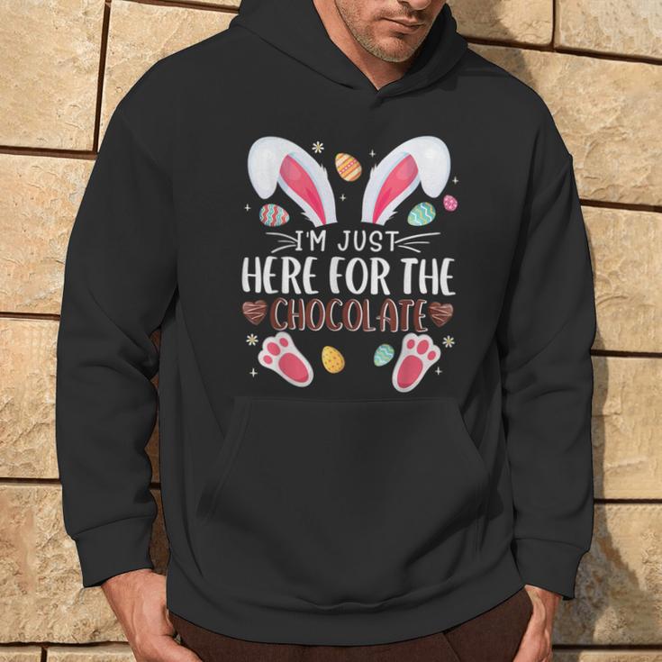 I'm Just Here For The Chocolate Cute Bunny Easter Hoodie Lifestyle