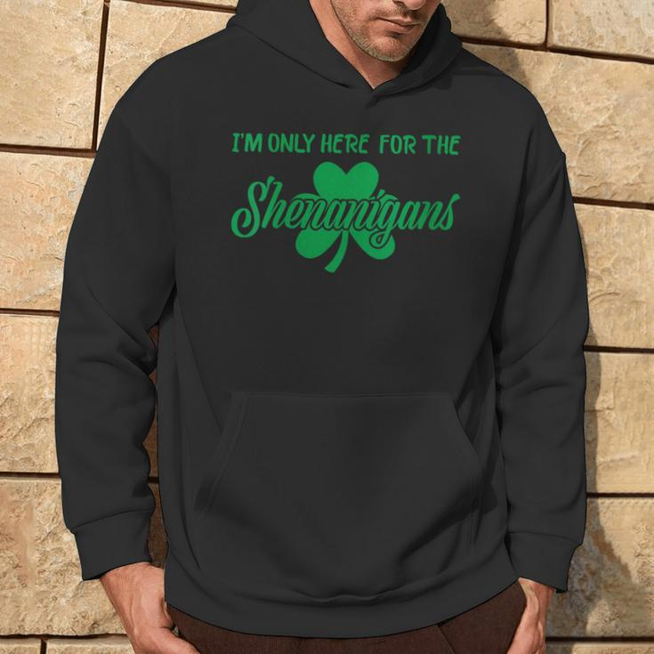 I'm Only Here For The Shenanigans Retro St Patrick's Day Hoodie Lifestyle