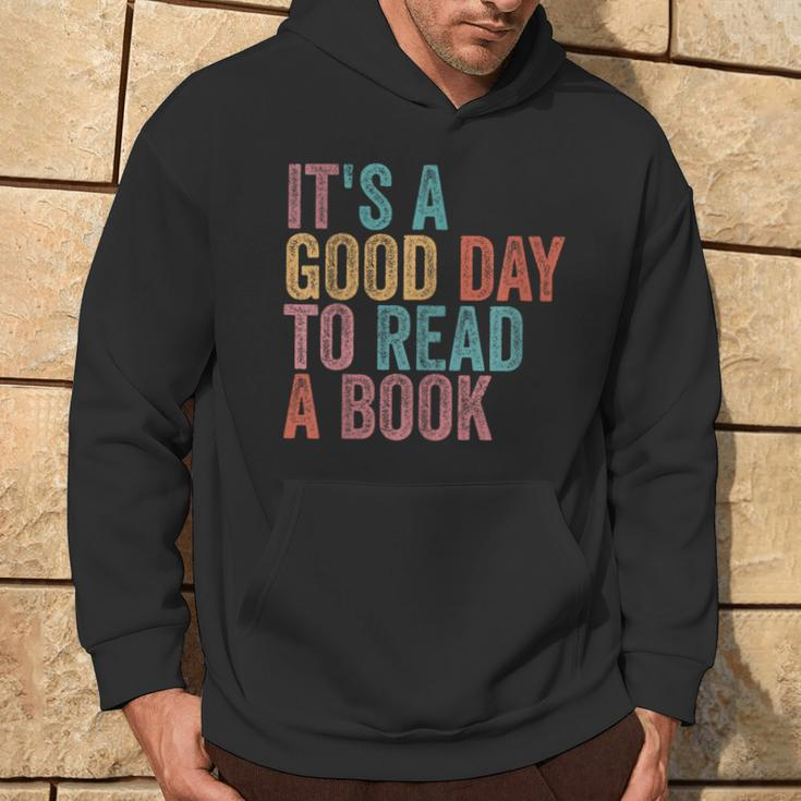 It's A Good Day To Read A Book Retro Vintage Hoodie Lifestyle