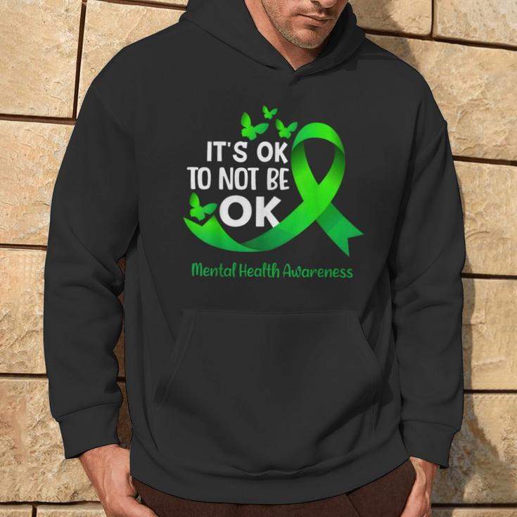 Its Okay To Not Be Okay Mental Health Awareness Green Ribbon Hoodie Lifestyle