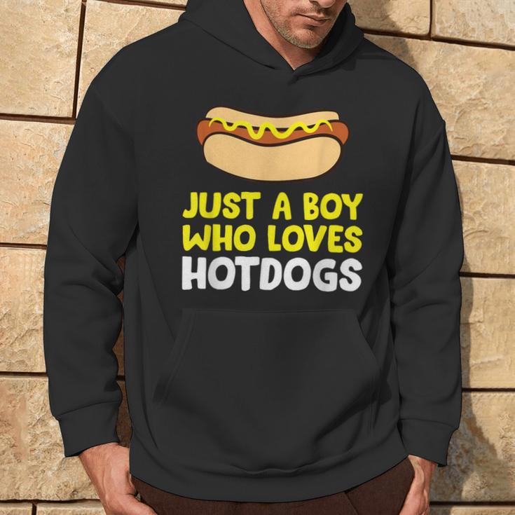 Just A Boy Who Loves Hot Dogs Hot Dog Hoodie Lifestyle