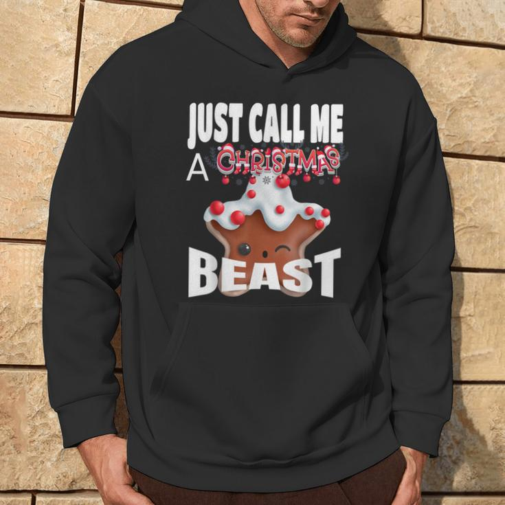 Just Call A Christmas Beast Cute Ginger Bread Star Cookie Hoodie Lifestyle
