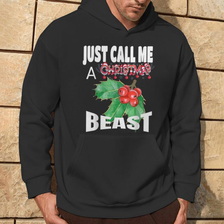 Just Call A Christmas Beast With Cute Holly Leaf Hoodie Lifestyle