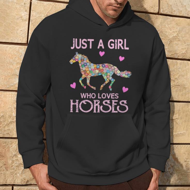 Just A Girl Who Loves Horses Horse Riding Girls Women Hoodie Lifestyle