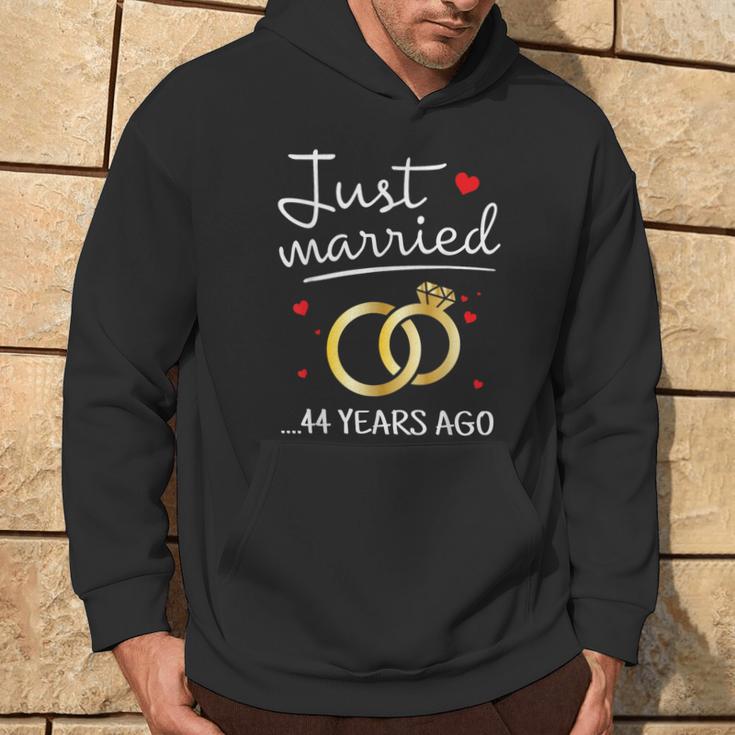 Just Married 44 Years Ago Couple 44Th Anniversary Hoodie Lifestyle