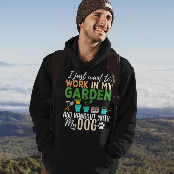 I Just Want To Work In My Garden And Hang Out Dogs Hoodie Lifestyle