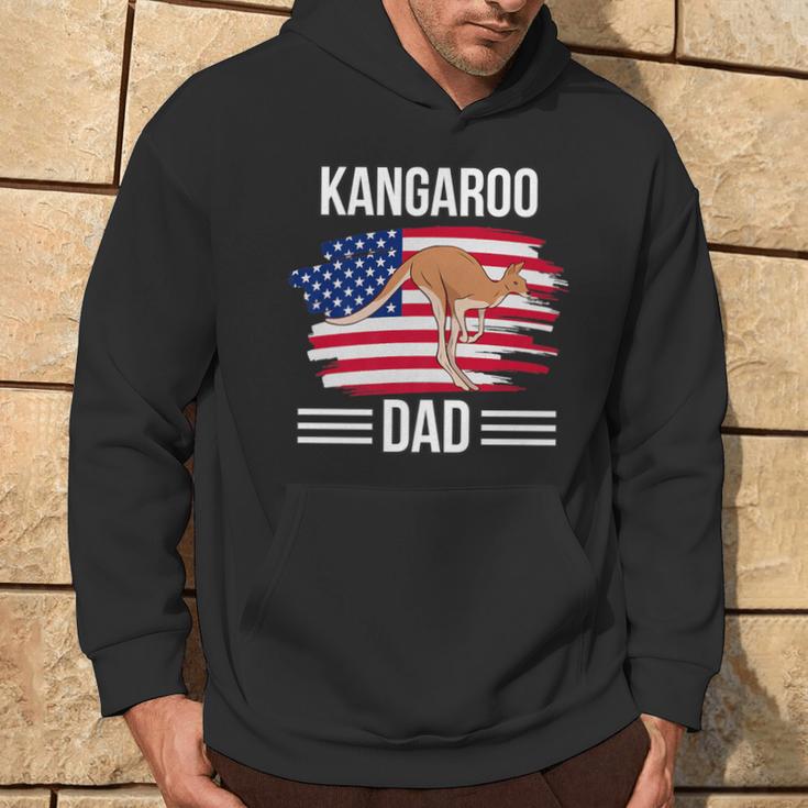 Kangaroo Us Flag 4Th Of July Father's Day Kangaroo Dad Hoodie Lifestyle