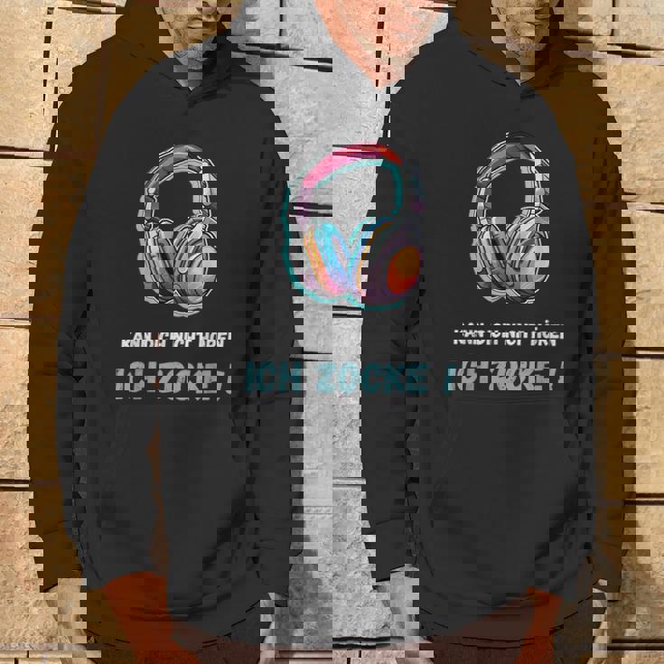 Kann Dich Nicht Hören Ich Zocke Hoodie für Gamer, Schwarzes Gaming Tee Lebensstil
