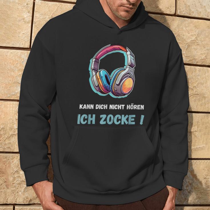 Kann Dich Nicht Hören Ich Zocke Hoodie für Gamer, Schwarzes Gaming Tee Lebensstil