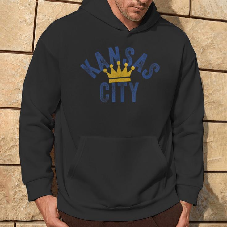 Kansas City Vintage Kc Blue & Yellow Cool Kansas City Locals Hoodie Lifestyle