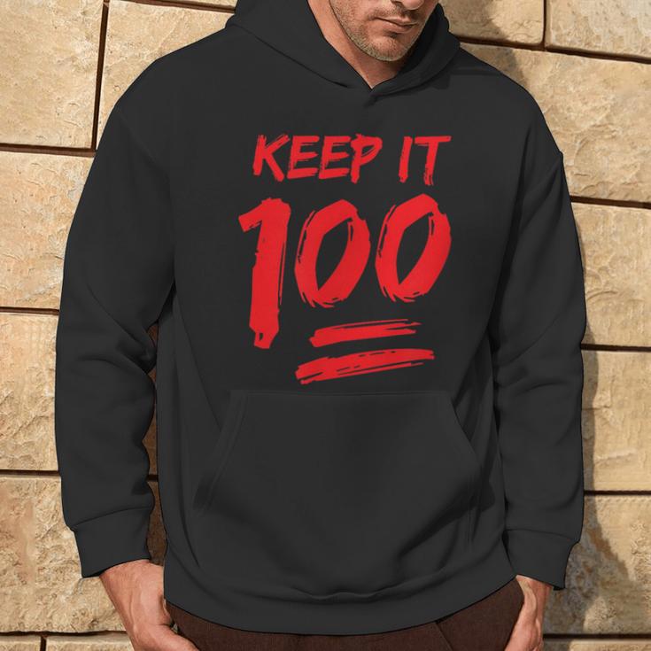 Keep It 100 Graphic Hoodie Lifestyle