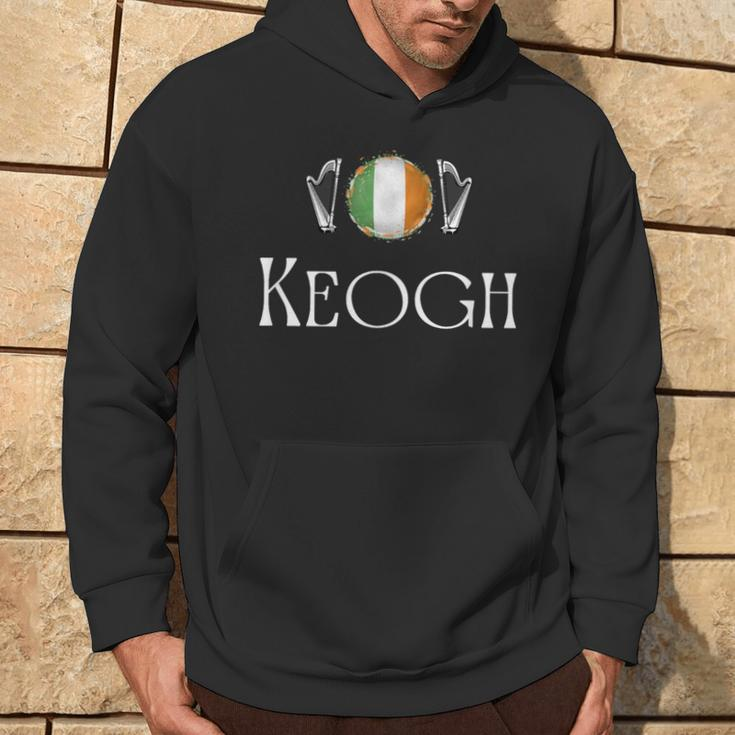 Keogh Surname Irish Family Name Heraldic Flag Harp Hoodie Lifestyle