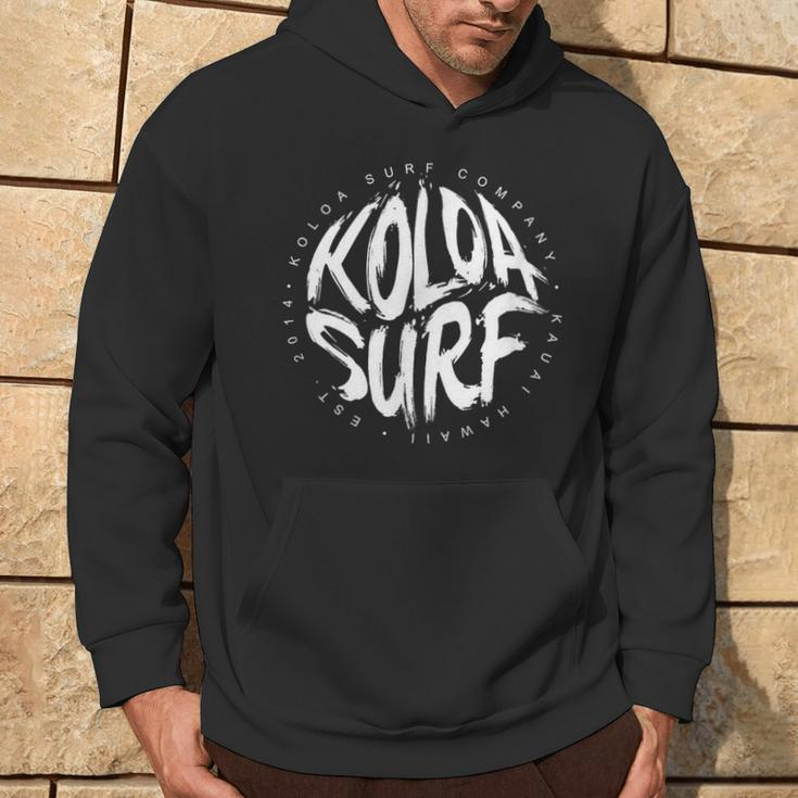 Koloa Surf Brush White Logo Hoodie Lifestyle