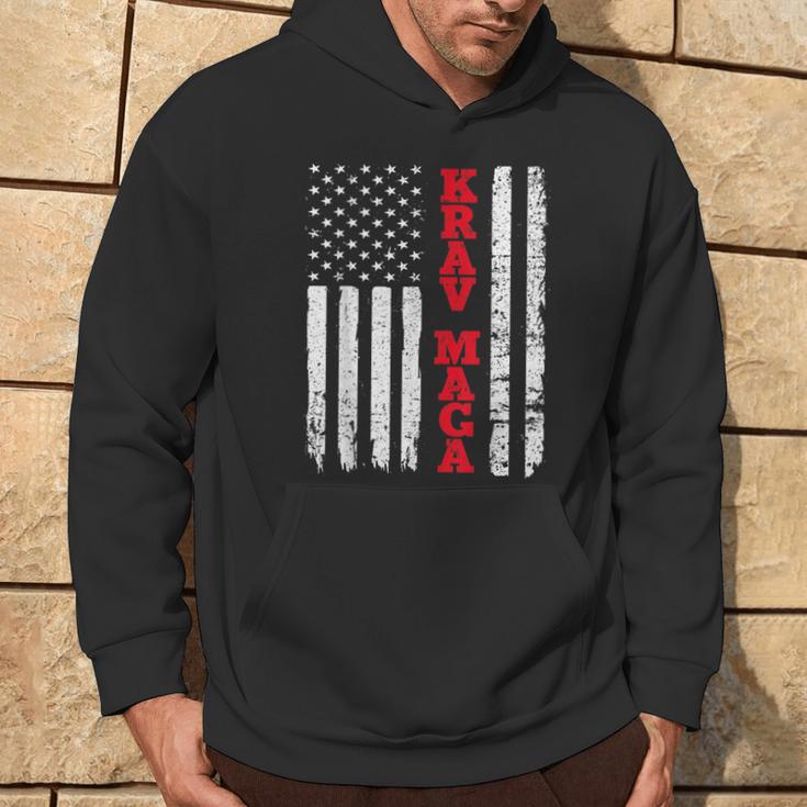 Krav Maga Usa American Flag Fighter Fan Hoodie Lifestyle