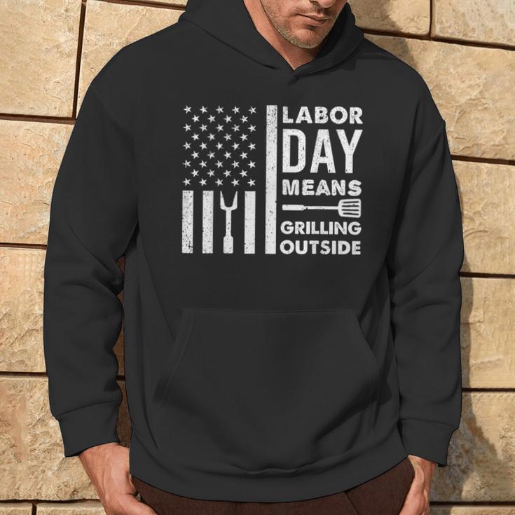 Labor Day Grillen Grillen Bbq Grill Papa Retrointage Kapuzenpullover Lebensstil