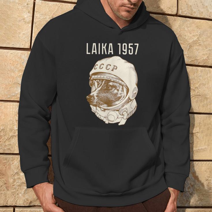 Laika Dog Sputnik Space Space Ussr Kapuzenpullover Lebensstil