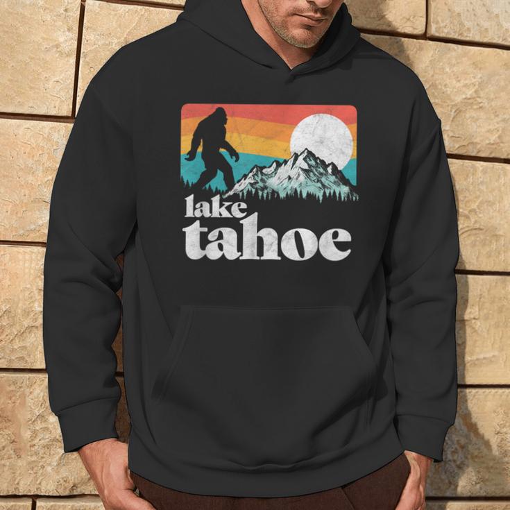 Lake Tahoe Retro Bigfoot Mountains Vintage Graphic Hoodie Lifestyle