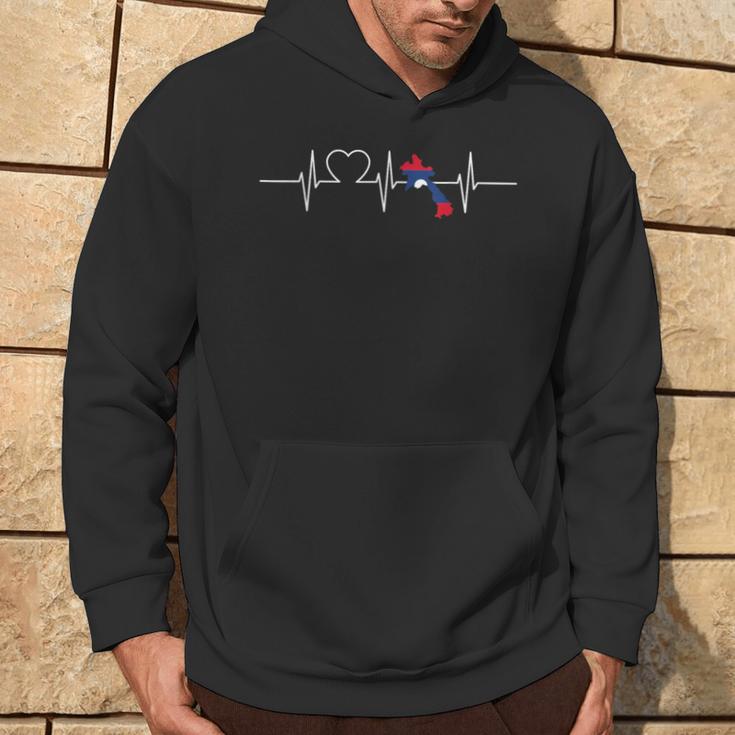 Laos With Heartbeat Vintage Flag Of Laos Hoodie Lifestyle